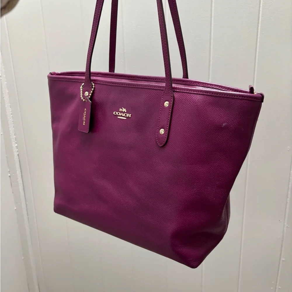 Coach Magenta Leather Tote